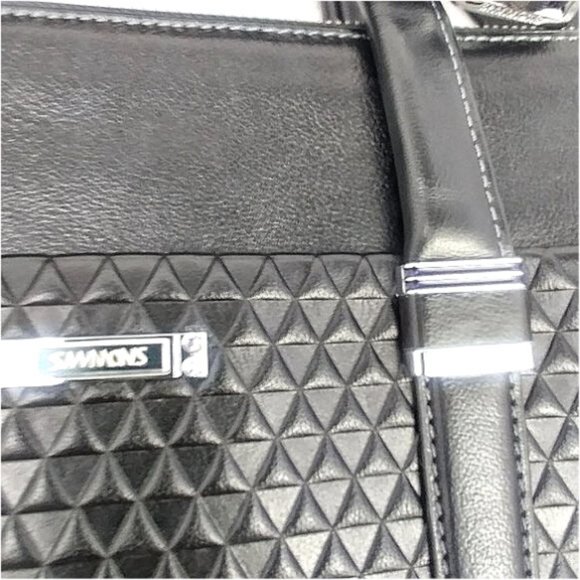 Sammons Medici Slim Black Leather Laptop Briefcase - Picture 4 of 8